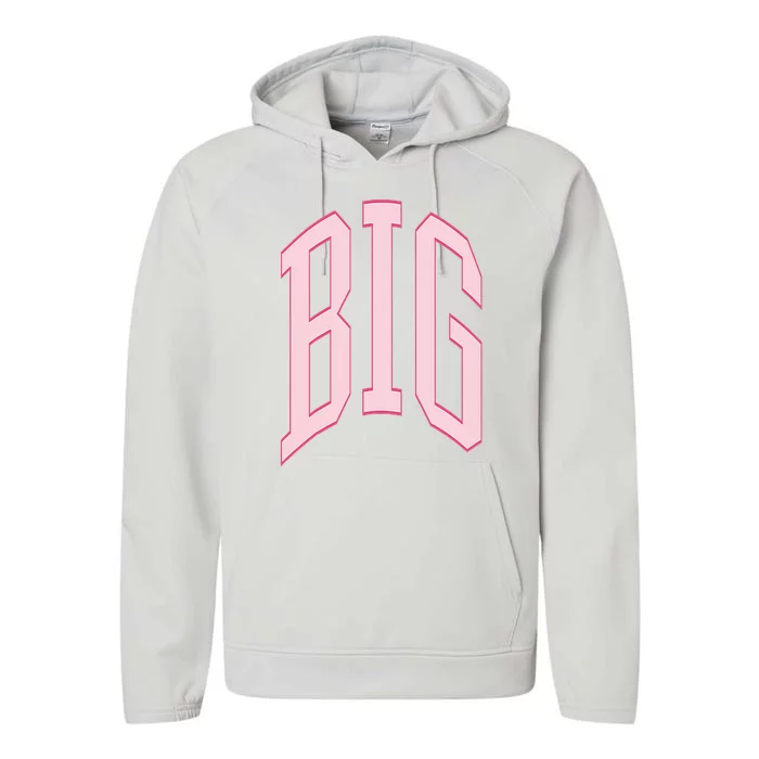 Preppy Pink Big Little Sorority Performance Fleece Hoodie