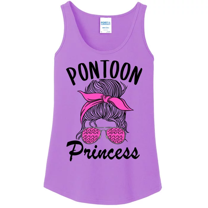 Pontoon Princess Boating Mom Lake Life Funny Pontooning Meaningful Gift Ladies Essential Tank