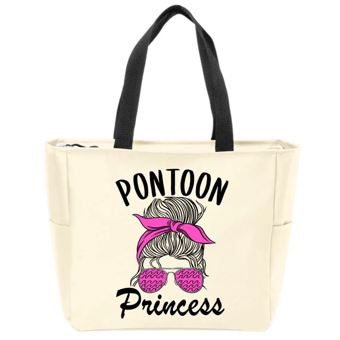 Pontoon Princess Boating Mom Lake Life Funny Pontooning Meaningful Gift Zip Tote Bag