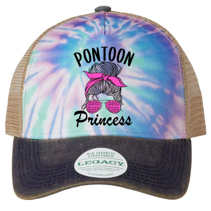 Pontoon Princess Boating Mom Lake Life Funny Pontooning Meaningful Gift Legacy Tie Dye Trucker Hat