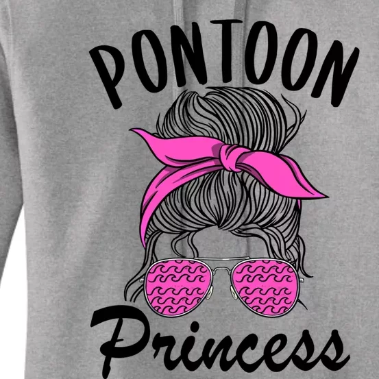 Pontoon Princess Boating Mom Lake Life Funny Pontooning Meaningful Gift Women's Pullover Hoodie