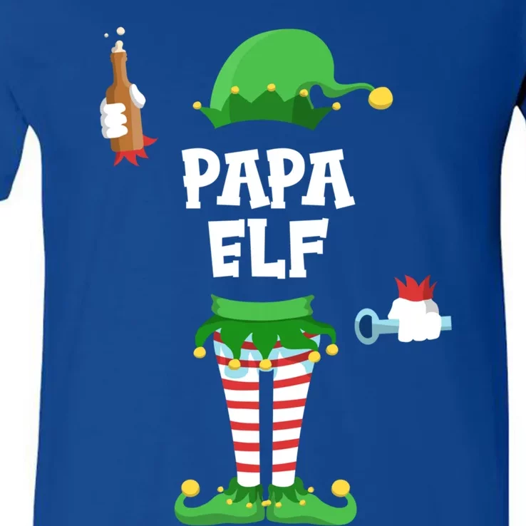 Papa Partnerlook Bier Saufen Weihnachten Familien Gift V-Neck T-Shirt