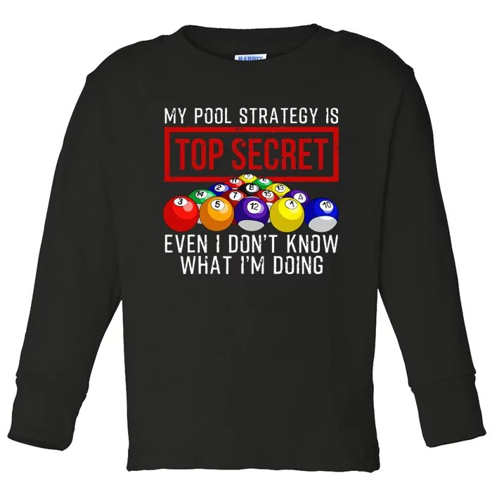 Pool Player Billiards Gift Game Play Toddler Long Sleeve Shirt