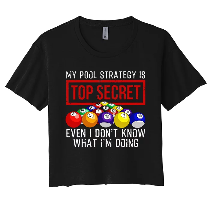 Pool Player Billiards Gift Game Play Women's Crop Top Tee