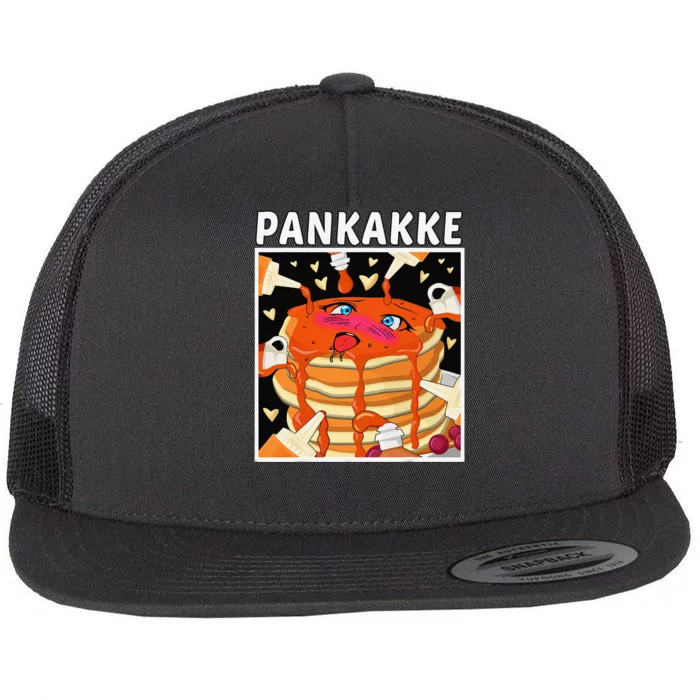 Pankakke Pancake Breakfast Naughty Anime Waifu Kawaii Flat Bill Trucker Hat