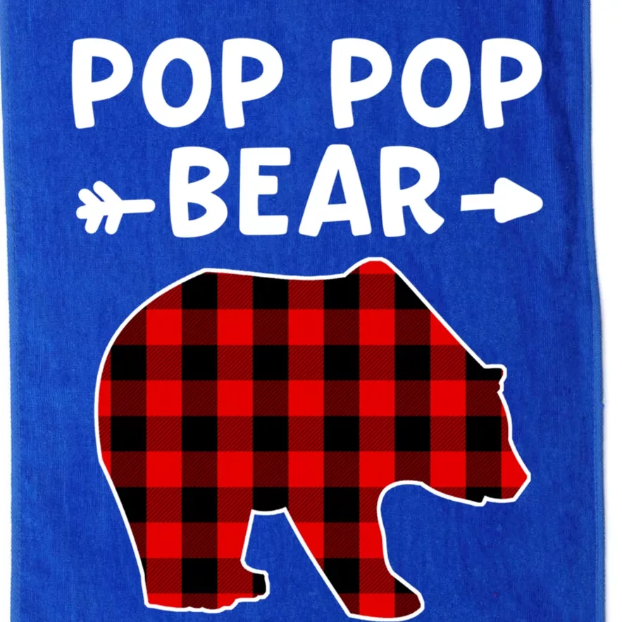 Pop Pop Bear Red Black Plaid Bear Christmas Promoted Grandpa Gift Platinum Collection Golf Towel