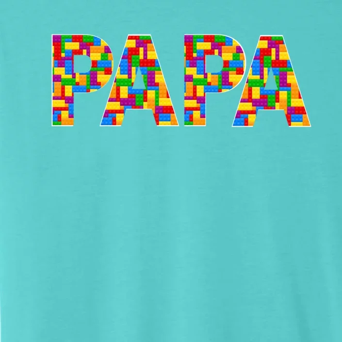 Papa Parent Brick Master Builder Building Blocks Set Family Meaningful Gift ChromaSoft Performance T-Shirt