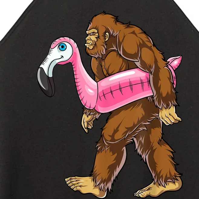 Pool Party Bigfoot Flamingo Men Women Sasquatch Pink Float Women’s Perfect Tri Rocker Tank