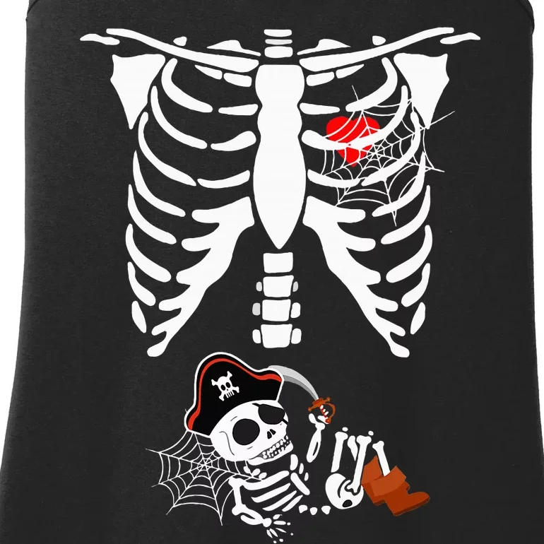 Pregnancy Pirate Baby Skeleton X ray Halloween Costume Ladies Essential Tank