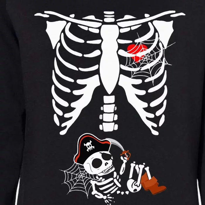 Pregnancy Pirate Baby Skeleton X ray Halloween Costume Womens California Wash Sweatshirt