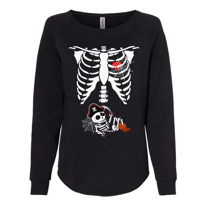 Pregnancy Pirate Baby Skeleton X ray Halloween Costume Womens California Wash Sweatshirt