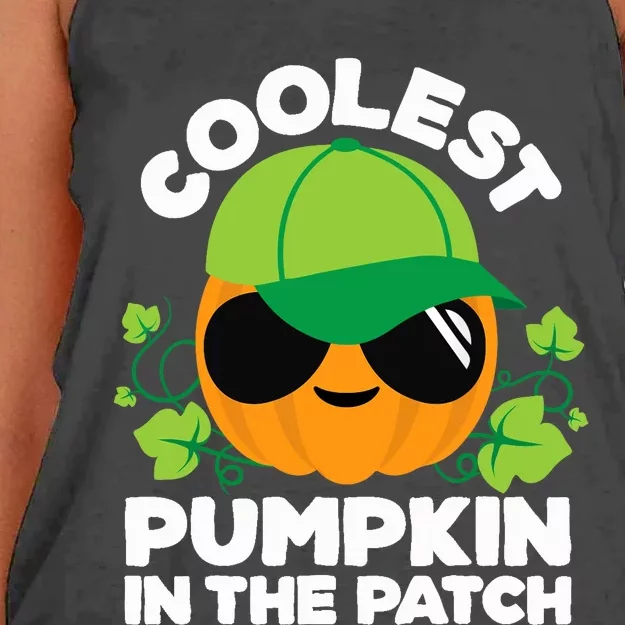 Pumpkin Patch Boy Or Girl Fall Coolest Halloween Women's Knotted Racerback Tank