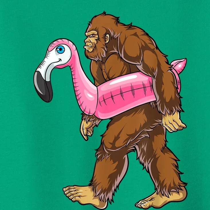 Pool Party Bigfoot Flamingo Sasquatch Pink Float Toddler T-Shirt