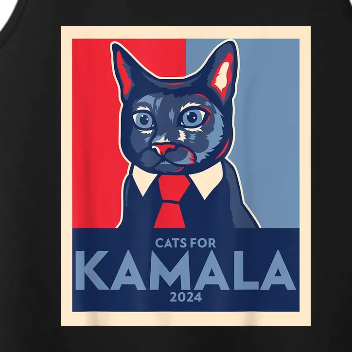 Politically Purrfect Cats For Kamala Harris 2024 President Performance Tank