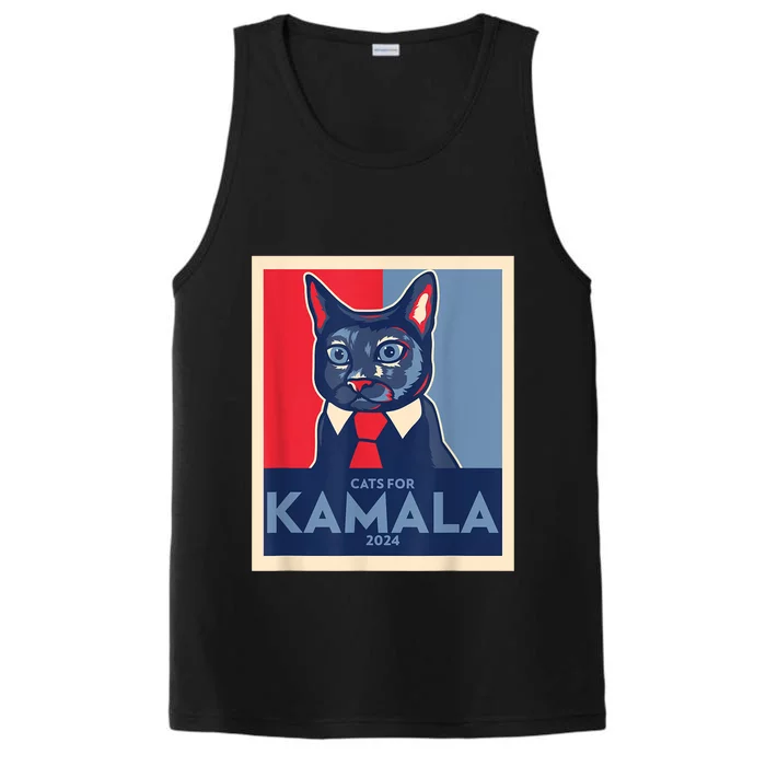 Politically Purrfect Cats For Kamala Harris 2024 President Performance Tank