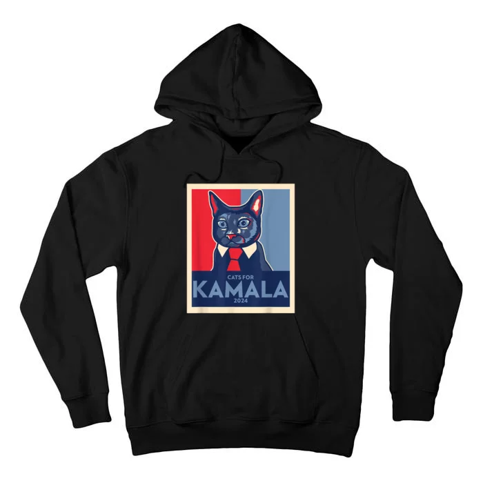 Politically Purrfect Cats For Kamala Harris 2024 President Tall Hoodie