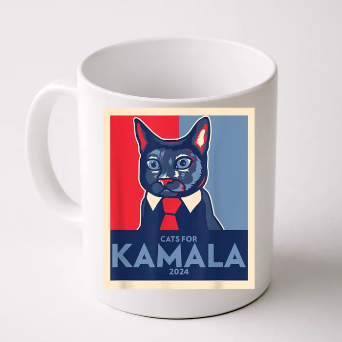 Politically Purrfect Cats For Kamala Harris 2024 President Front & Back Coffee Mug