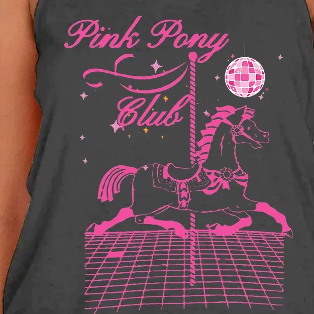 Pink Pony Club Groovy Girl Birthday Cowgil Women's Knotted Racerback Tank