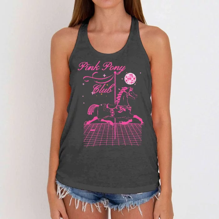 Pink Pony Club Groovy Girl Birthday Cowgil Women's Knotted Racerback Tank