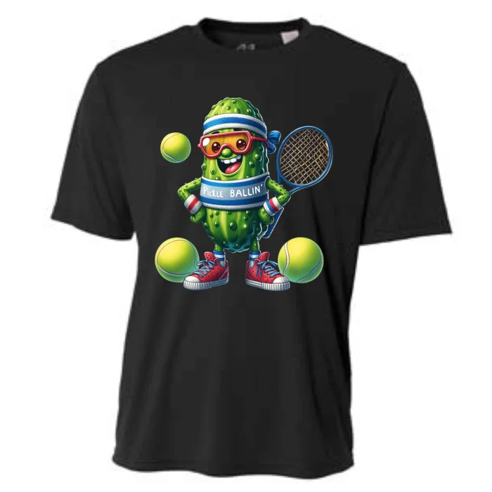 Pickleball Pickle Cucumber Fertation Pickles Cool Gift Cooling Performance Crew T-Shirt