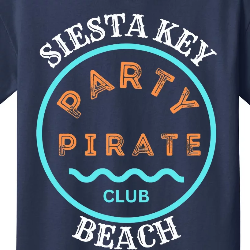 Party Pirate Club Siesta Key Beach Kids T-Shirt