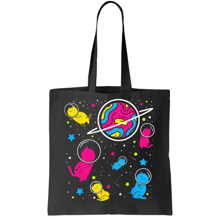 Pan Pride Cat In Space Pansexual Tote Bag