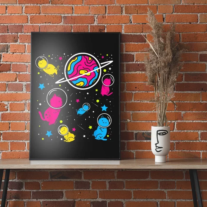 Pan Pride Cat In Space Pansexual Poster