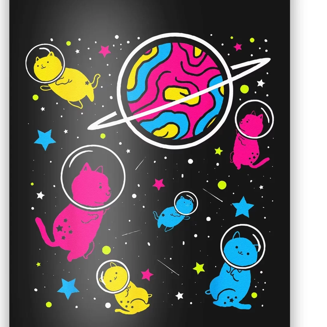 Pan Pride Cat In Space Pansexual Poster