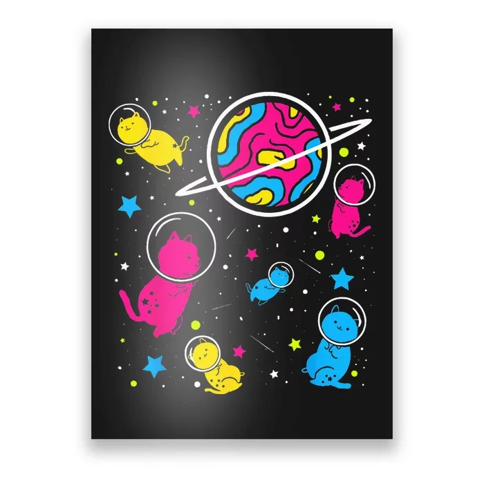 Pan Pride Cat In Space Pansexual Poster