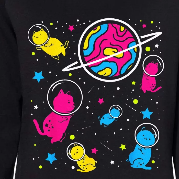 Pan Pride Cat In Space Pansexual Womens California Wash Sweatshirt