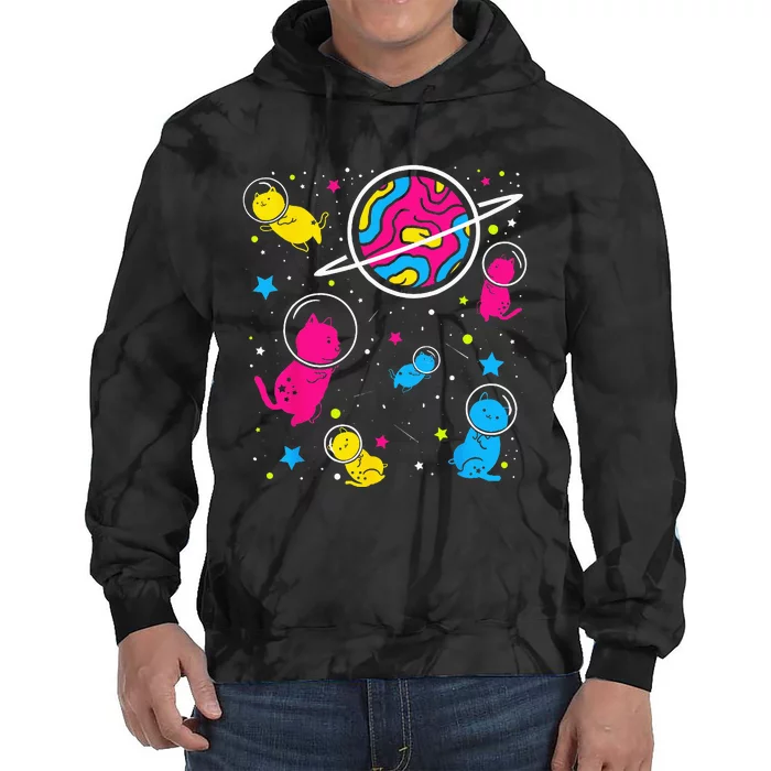 Pan Pride Cat In Space Pansexual Tie Dye Hoodie