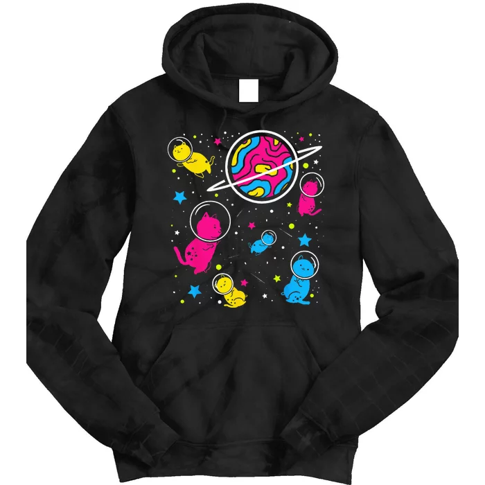 Pan Pride Cat In Space Pansexual Tie Dye Hoodie