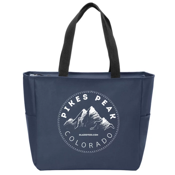 Pikes Peak Colorado Mountain Adventure Zip Tote Bag