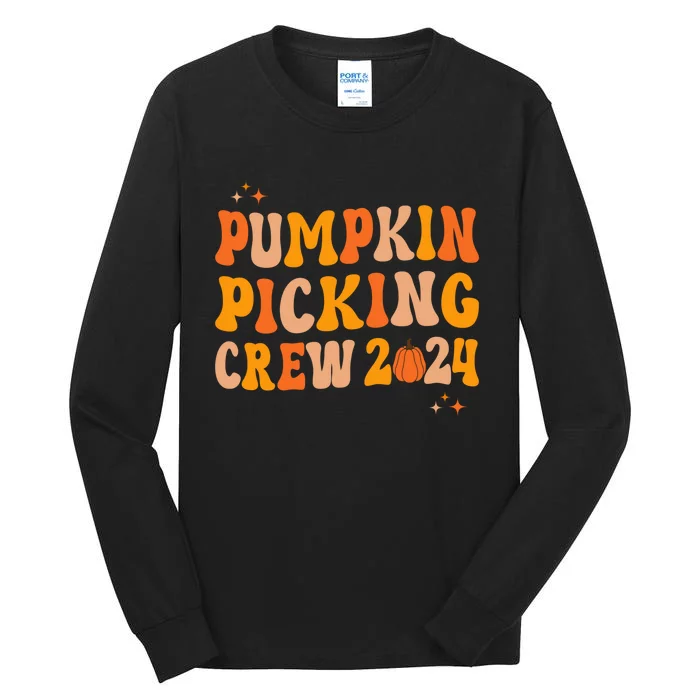 Pumpkin Picking Crew 2024 Family Matching Autumn Halloween Tall Long Sleeve T-Shirt