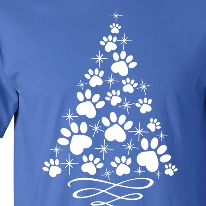 Paw Print Christmas Tree Holiday Gift Tall T-Shirt