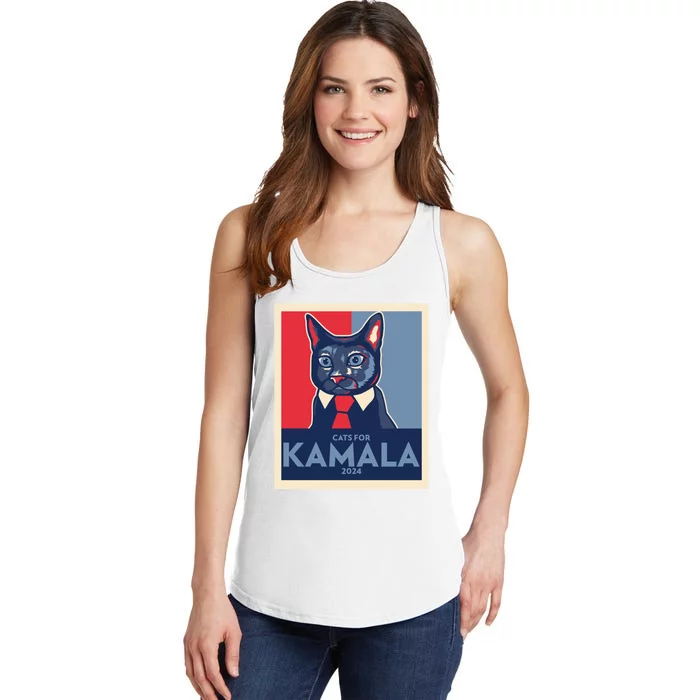 Politically Purrfect Cats For Kamala Harris 2024 President Madam President 2024 Ladies Essential Tank