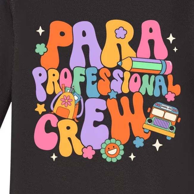 Para Professional Crew Teaching Assistant Back To School Baby Long Sleeve Bodysuit