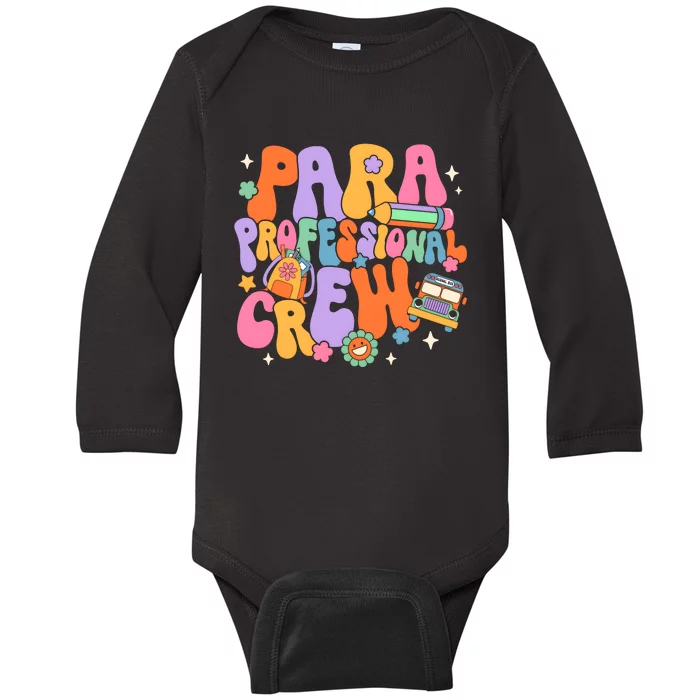 Para Professional Crew Teaching Assistant Back To School Baby Long Sleeve Bodysuit