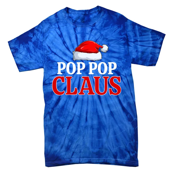 Pop Pop Claus Christmas Pajama Matching Family Santa Xmas Gift Tie-Dye T-Shirt