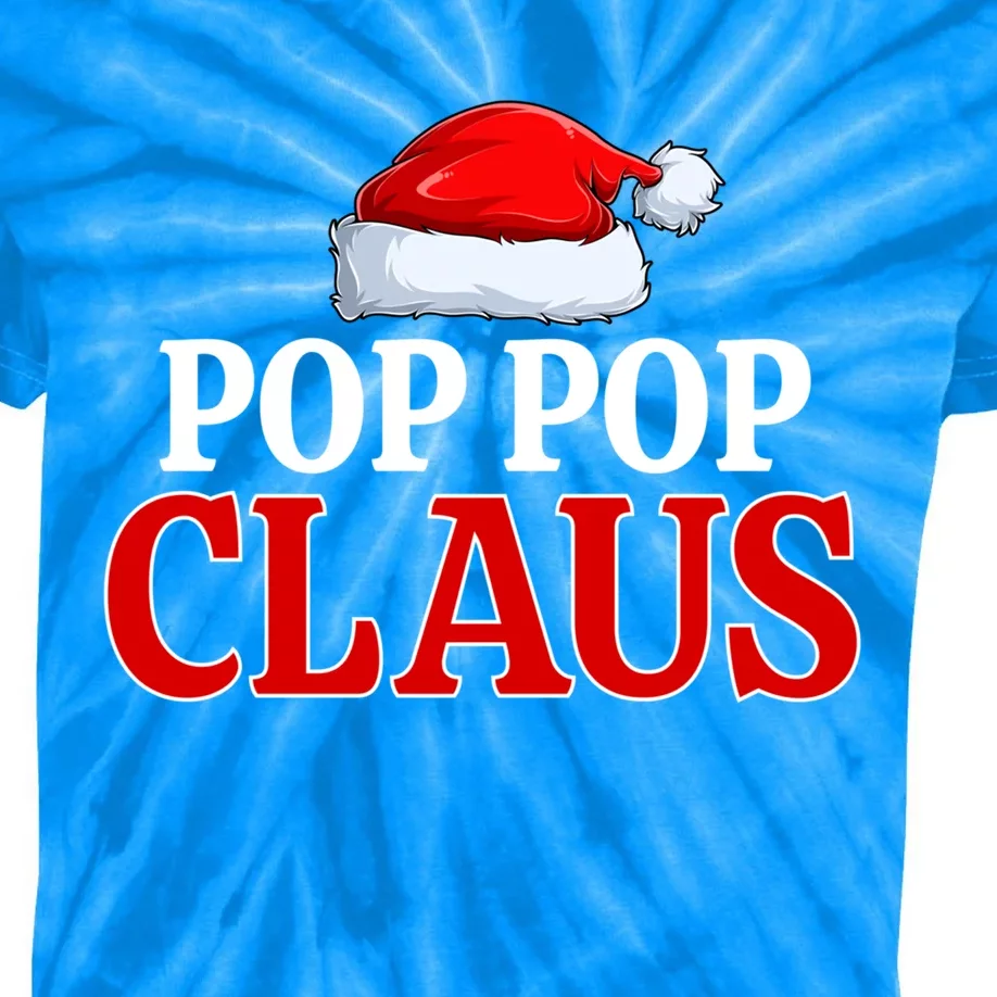 Pop Pop Claus Christmas Pajama Matching Family Santa Xmas Gift Kids Tie-Dye T-Shirt