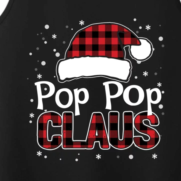 Pop Pop Claus Christmas Santa Hat Buffalo Matching Family Gift Performance Tank