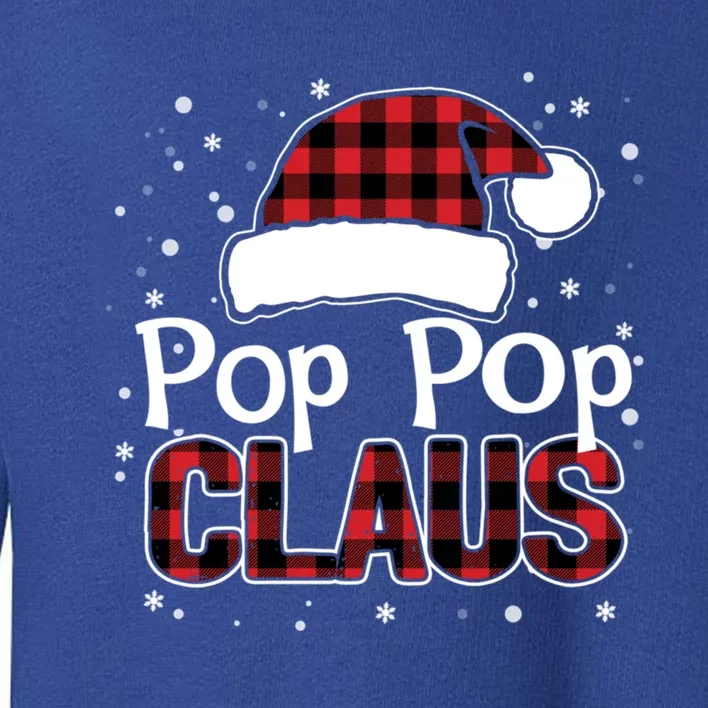 Pop Pop Claus Christmas Santa Hat Buffalo Matching Family Gift Toddler Sweatshirt