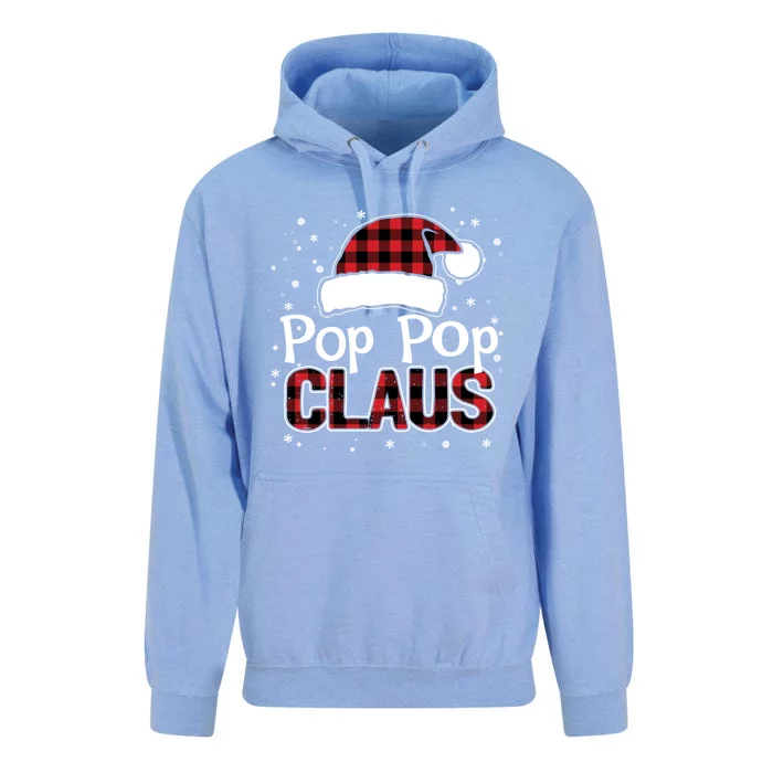 Pop Pop Claus Christmas Santa Hat Buffalo Matching Family Gift Unisex Surf Hoodie