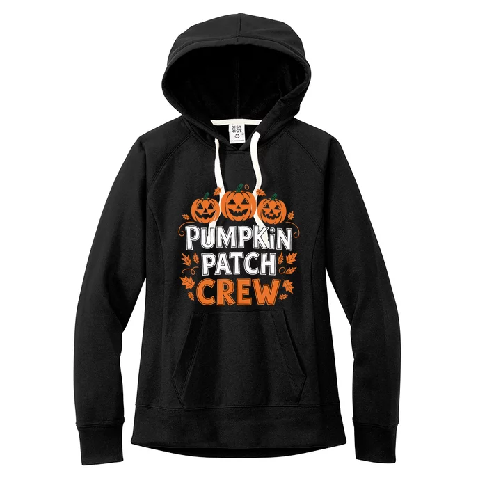 Pumpkin Patch Crew Funny Pumpkin Patch Squad Thanksgiving Women's Fleece Hoodie