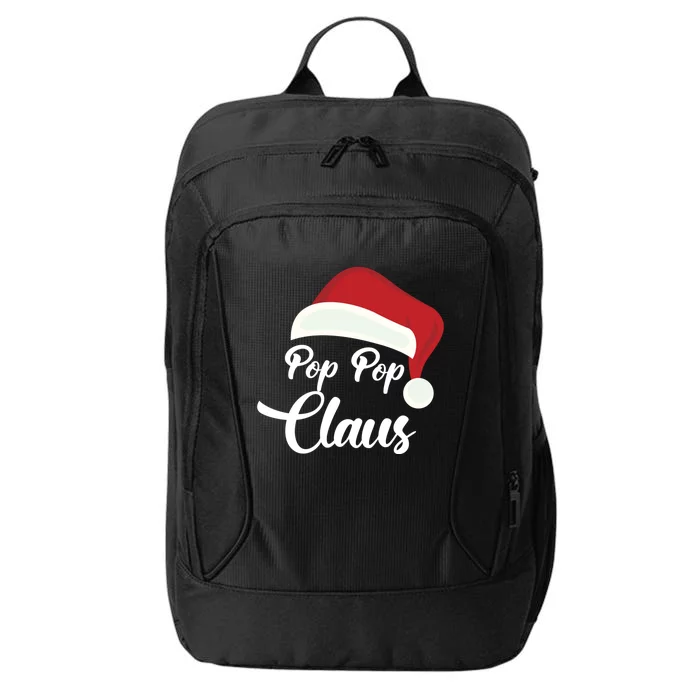 Pop Pop Claus Christmas Santa Hat Grandpa Gift City Backpack