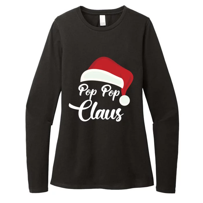 Pop Pop Claus Christmas Santa Hat Grandpa Gift Womens CVC Long Sleeve Shirt