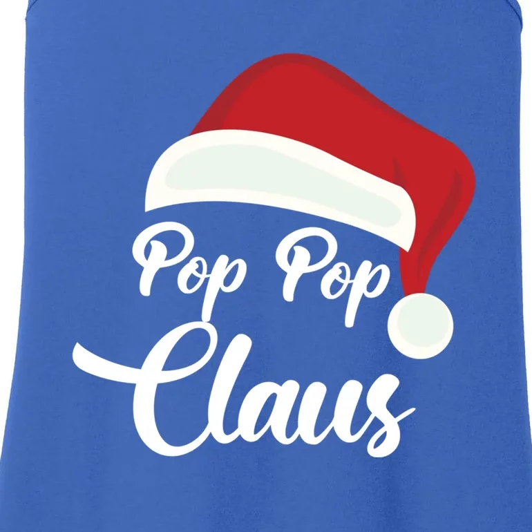 Pop Pop Claus Christmas Santa Hat Grandpa Gift Ladies Essential Tank