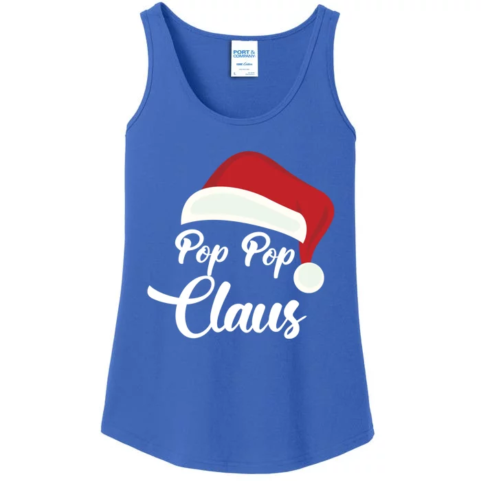 Pop Pop Claus Christmas Santa Hat Grandpa Gift Ladies Essential Tank