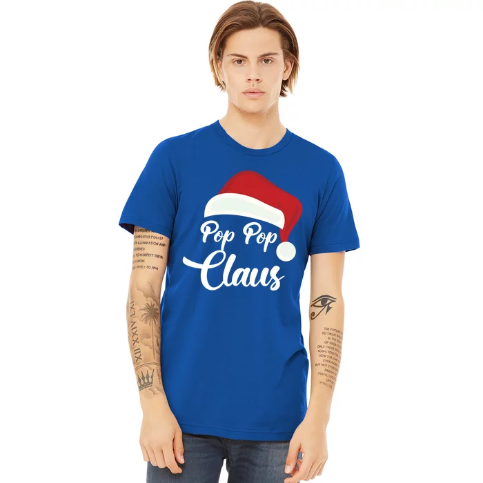 Pop Pop Claus Christmas Santa Hat Grandpa Gift Premium T-Shirt