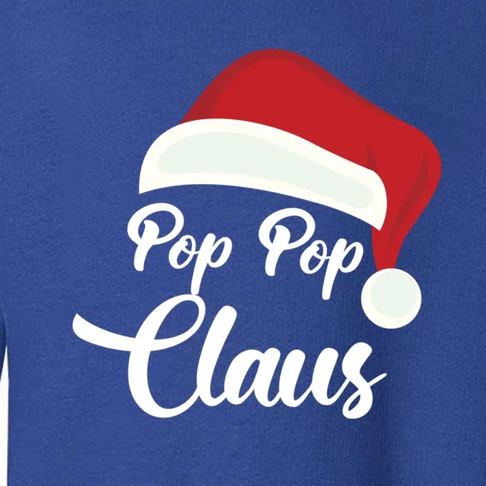 Pop Pop Claus Christmas Santa Hat Grandpa Gift Toddler Sweatshirt